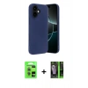 MARSİLYAN™- iPhone 17 Kılıf Kozmos Yansıma Özel Seri - Siyah 360 Mat Full Body Arka Koruyucu + Raze Metal Kamera Lens - AKYL
