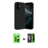 MARSİLYAN™- iPhone 17 Kılıf Kozmos Yansıma Özel Seri - Siyah 360 Mat Full Body Arka Koruyucu + Raze Metal Kamera Lens - GI
