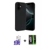MARSİLYAN™- iPhone 17 Kılıf Kozmos Yansıma Özel Seri - Siyah 360 Mat Full Body Arka Koruyucu + Bilvis Titan Kamera Lens - GS