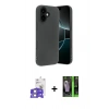 MARSİLYAN™- iPhone 17 Kılıf Kozmos Yansıma Özel Seri - Siyah 360 Mat Full Body Arka Koruyucu + Bilvis Titan Kamera Lens - GS