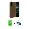 MARSİLYAN™- iPhone 17 Kılıf Kozmos Yansıma Özel Seri - Siyah 3D Antistatik Cam Ekran Koruyucu + Raze Metal Kamera Lens - AKMR