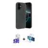 MARSİLYAN™- iPhone 17 Kılıf Kozmos Yansıma Özel Seri - Siyah 3D Antistatik Cam Ekran Koruyucu + Bilvis Titan Kamera Lens - SH