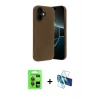 MARSİLYAN™- iPhone 17 Kılıf Kozmos Yansıma Özel Seri - Siyah 3D Antistatik Cam Ekran Koruyucu + Raze Metal Kamera Lens - GI