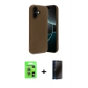 MARSİLYAN™- iPhone 17 Kılıf Kozmos Yansıma Özel Seri - Siyah 3D Antistatik Hayalet Cam Ekran Koruyucu + Raze Metal Kamera Lens - AKMI