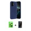 MARSİLYAN™- iPhone 17 Kılıf Kozmos Yansıma Özel Seri - Siyah 3D Antistatik Hayalet Cam Ekran Koruyucu + Raze Metal Kamera Lens - AKMI