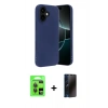 MARSİLYAN™- iPhone 17 Kılıf Kozmos Yansıma Özel Seri - Siyah 3D Antistatik Hayalet Cam Ekran Koruyucu + Raze Metal Kamera Lens - GI