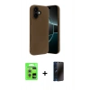 MARSİLYAN™- iPhone 17 Kılıf Kozmos Yansıma Özel Seri - Siyah 3D Antistatik Hayalet Cam Ekran Koruyucu + Raze Metal Kamera Lens - GS