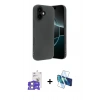 MARSİLYAN™- iPhone 17 Kılıf Kozmos Yansıma Özel Seri - Siyah 3D Antistatik Seramik Nano Ekran Koruyucu + Bilvis Titan Kamera Lens - GS