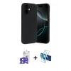 MARSİLYAN™- iPhone 17 Kılıf Kozmos Yansıma Özel Seri - Siyah 3D Antistatik Seramik Nano Ekran Koruyucu + Siyah Bilvis Titan Kamera Lens