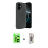 MARSİLYAN™- iPhone 17 Kılıf Kozmos Yansıma Özel Seri - Siyah Bilvis 3D Cam Ekran Koruyucu + Raze Metal Kamera Lens - GS