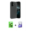 MARSİLYAN™- iPhone 17 Kılıf Kozmos Yansıma Özel Seri - Siyah Bilvis 5in1 5D Magic Hayalet Cam Ekran Koruyucu + Raze Metal Kamera Lens - GI