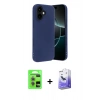MARSİLYAN™- iPhone 17 Kılıf Kozmos Yansıma Özel Seri - Siyah Bilvis 5in1 5D Magic Hayalet Cam Ekran Koruyucu + Raze Metal Kamera Lens - AKMR
