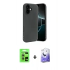 MARSİLYAN™- iPhone 17 Kılıf Kozmos Yansıma Özel Seri - Siyah Bilvis 5in1 5D Magic Hayalet Cam Ekran Koruyucu + Raze Metal Kamera Lens - AKMR