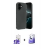 MARSİLYAN™- iPhone 17 Kılıf Kozmos Yansıma Özel Seri - Siyah Bilvis 5in1 5D Magic Hayalet Cam Ekran Koruyucu + Bilvis Titan Kamera Lens - LA