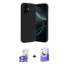 MARSİLYAN™- iPhone 17 Kılıf Kozmos Yansıma Özel Seri - Siyah Bilvis 5in1 5D Magic Hayalet Cam Ekran Koruyucu + Bilvis Titan Kamera Lens - LA