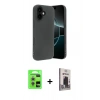 MARSİLYAN™- iPhone 17 Kılıf Kozmos Yansıma Özel Seri - Siyah Bilvis Hayalet Cam Ekran Koruyucu + Raze Metal Kamera Lens - GS