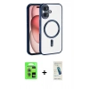 MARSİLYAN™- iPhone 17 Kılıf Nova Işık Özel Seri - Şeffaf Pasifik Cam Ekran Koruyucu + Raze Metal Kamera Lens - AKMI