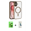 MARSİLYAN™- iPhone 17 Kılıf Nova Işık Özel Seri - Şeffaf Pasifik Cam Ekran Koruyucu + Raze Metal Kamera Lens - AKMR