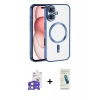 MARSİLYAN™- iPhone 17 Kılıf Nova Işık Özel Seri - Şeffaf Pasifik Cam Ekran Koruyucu + Açık Yeşil Bilvis Titan Kamera Lens