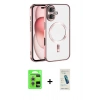 MARSİLYAN™- iPhone 17 Kılıf Nova Işık Özel Seri - Şeffaf Pasifik Cam Ekran Koruyucu + Raze Metal Kamera Lens - GS