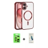 MARSİLYAN™- iPhone 17 Kılıf Nova Işık Özel Seri - Şeffaf Pasifik Cam Ekran Koruyucu + Raze Metal Kamera Lens - GS