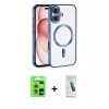 MARSİLYAN™- iPhone 17 Kılıf Nova Işık Özel Seri - Şeffaf Pasifik Cam Ekran Koruyucu + Raze Metal Kamera Lens - GS