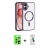 MARSİLYAN™- iPhone 17 Kılıf Nova Işık Özel Seri - Şeffaf Pasifik Cam Ekran Koruyucu + Raze Metal Kamera Lens - GS