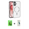 MARSİLYAN™- iPhone 17 Kılıf Nova Işık Özel Seri - Şeffaf Pasifik Cam Ekran Koruyucu + Raze Metal Kamera Lens - GI
