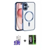 MARSİLYAN™- iPhone 17 Kılıf Nova Işık Özel Seri - Siyah 360 Mat Full Body Arka Koruyucu + Bilvis Titan Kamera Lens - AKYL