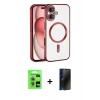 MARSİLYAN™- iPhone 17 Kılıf Nova Işık Özel Seri - Siyah 3D Antistatik Hayalet Cam Ekran Koruyucu + Raze Metal Kamera Lens - AKMI