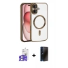 MARSİLYAN™- iPhone 17 Kılıf Nova Işık Özel Seri - Siyah 3D Antistatik Hayalet Cam Ekran Koruyucu + Bilvis Titan Kamera Lens - AKYL