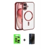 MARSİLYAN™- iPhone 17 Kılıf Nova Işık Özel Seri - Siyah 3D Antistatik Hayalet Cam Ekran Koruyucu + Raze Metal Kamera Lens - GI