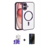MARSİLYAN™- iPhone 17 Kılıf Nova Işık Özel Seri - Siyah 3D Antistatik Hayalet Cam Ekran Koruyucu + Bilvis Titan Kamera Lens - GS