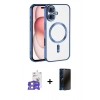 MARSİLYAN™- iPhone 17 Kılıf Nova Işık Özel Seri - Siyah 3D Antistatik Hayalet Cam Ekran Koruyucu + Bilvis Titan Kamera Lens - GS