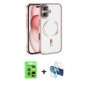MARSİLYAN™- iPhone 17 Kılıf Nova Işık Özel Seri - Siyah 3D Antistatik Seramik Nano Ekran Koruyucu + Raze Metal Kamera Lens - AKYL