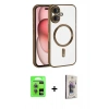 MARSİLYAN™- iPhone 17 Kılıf Nova Işık Özel Seri - Siyah Bilvis 3D Cam Ekran Koruyucu + Raze Metal Kamera Lens - AKMI