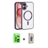 MARSİLYAN™- iPhone 17 Kılıf Nova Işık Özel Seri - Siyah Bilvis 3D Cam Ekran Koruyucu + Raze Metal Kamera Lens - AKMR