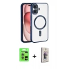MARSİLYAN™- iPhone 17 Kılıf Nova Işık Özel Seri - Siyah Bilvis 3D Cam Ekran Koruyucu + Raze Metal Kamera Lens - AKMR
