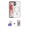 MARSİLYAN™- iPhone 17 Kılıf Nova Işık Özel Seri - Siyah Bilvis 3D Cam Ekran Koruyucu + Bilvis Titan Kamera Lens - LA