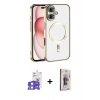 MARSİLYAN™- iPhone 17 Kılıf Nova Işık Özel Seri - Siyah Bilvis 3D Cam Ekran Koruyucu + Bilvis Titan Kamera Lens - LA