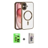 MARSİLYAN™- iPhone 17 Kılıf Nova Işık Özel Seri - Siyah Bilvis 3D Cam Ekran Koruyucu + Raze Metal Kamera Lens - GS
