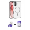MARSİLYAN™- iPhone 17 Kılıf Nova Işık Özel Seri - Siyah Bilvis 5in1 3D Magic Cam Ekran Koruyucu + Bilvis Titan Kamera Lens - AKMI