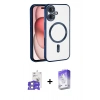 MARSİLYAN™- iPhone 17 Kılıf Nova Işık Özel Seri - Siyah Bilvis 5in1 3D Magic Cam Ekran Koruyucu + Bilvis Titan Kamera Lens - GS