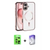 MARSİLYAN™- iPhone 17 Kılıf Nova Işık Özel Seri - Siyah Bilvis 5in1 3D Magic Cam Ekran Koruyucu + Raze Metal Kamera Lens - AKMI