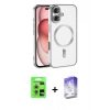 MARSİLYAN™- iPhone 17 Kılıf Nova Işık Özel Seri - Siyah Bilvis 5in1 3D Magic Cam Ekran Koruyucu + Raze Metal Kamera Lens - GS