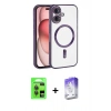 MARSİLYAN™- iPhone 17 Kılıf Nova Işık Özel Seri - Siyah Bilvis 5in1 3D Magic Cam Ekran Koruyucu + Raze Metal Kamera Lens - GI