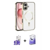 MARSİLYAN™- iPhone 17 Kılıf Nova Işık Özel Seri - Siyah Bilvis 5in1 5D Magic Hayalet Cam Ekran Koruyucu + Lila Bilvis Titan Kamera Lens