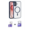 MARSİLYAN™- iPhone 17 Kılıf Nova Işık Özel Seri - Siyah Bilvis 5in1 5D Magic Hayalet Cam Ekran Koruyucu + Gümüş Bilvis Titan Kamera Lens