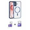 MARSİLYAN™- iPhone 17 Kılıf Nova Işık Özel Seri - Siyah Bilvis 5in1 5D Magic Hayalet Cam Ekran Koruyucu + Gümüş Bilvis Titan Kamera Lens