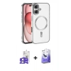 MARSİLYAN™- iPhone 17 Kılıf Nova Işık Özel Seri - Siyah Bilvis 5in1 5D Magic Hayalet Cam Ekran Koruyucu + Bilvis Titan Kamera Lens - LA